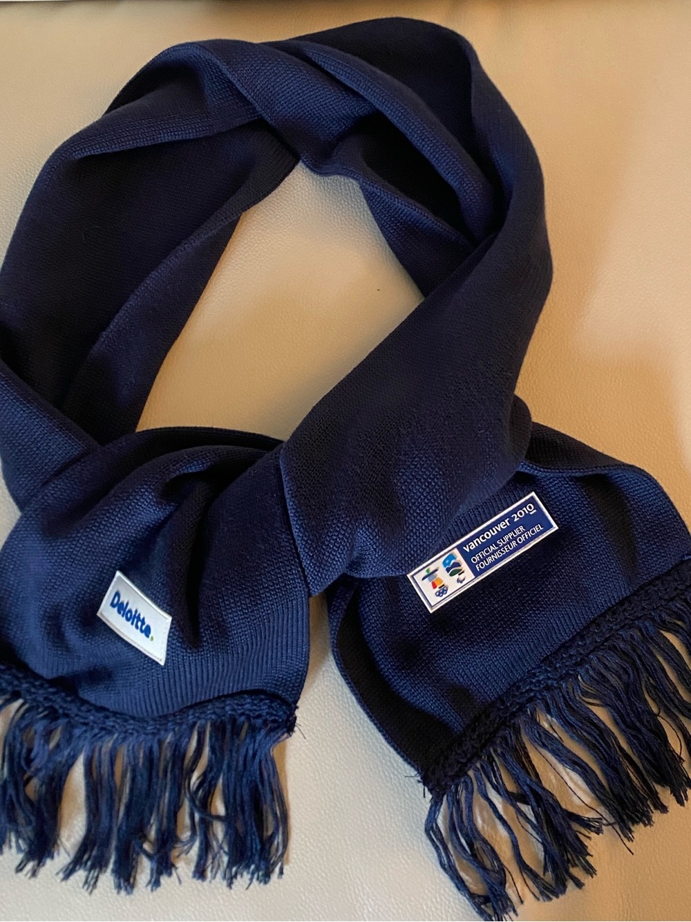 Vancouver 2010 Olympics Deloitte Kootenay Knit Scarf Made in Canada